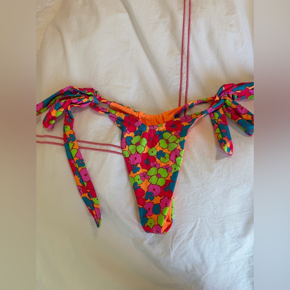 Vibrant Floral Tie-Side Frankie’s Bikini Bottom